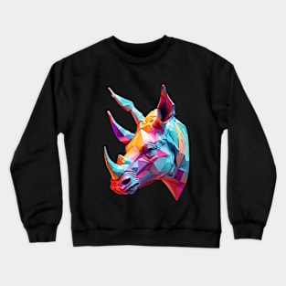 Colourful neon rhino head Crewneck Sweatshirt